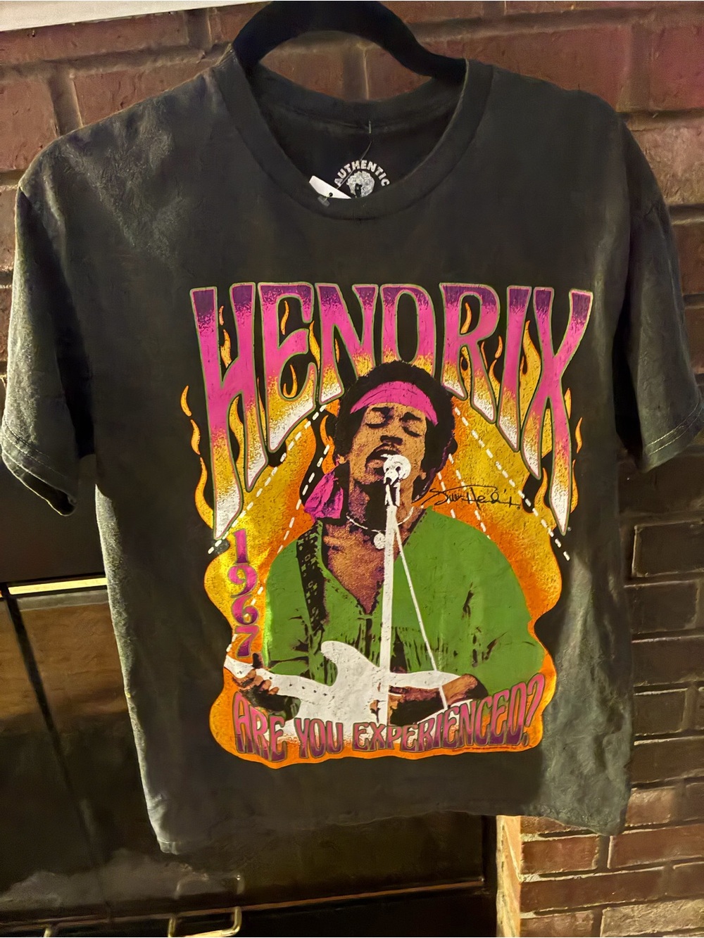 New with Tags Jimi Hendrix Graphic Tee - Black with Pink & Green Print. Medium